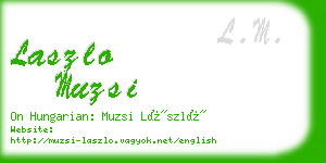 laszlo muzsi business card